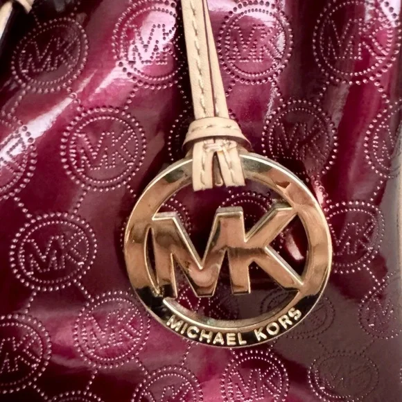 Michael Kors Deep Red Patent Leather Satchel - Picture 11 of 16